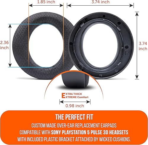 Miniatura 5 de WC Freeze Ps5 V2 - Almohadillas de gel refrescante compatibles con auriculares Sony PS5 Pulse 3D de Wicked Cojines, mayor apertura de oídos, grosor,