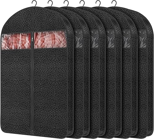 Paquete de 6 bolsas de ropa de 42 pulgadas para colgar ropa, viajes, bolsas de vestir transparentes para vestidos largos, bolsas de traje para