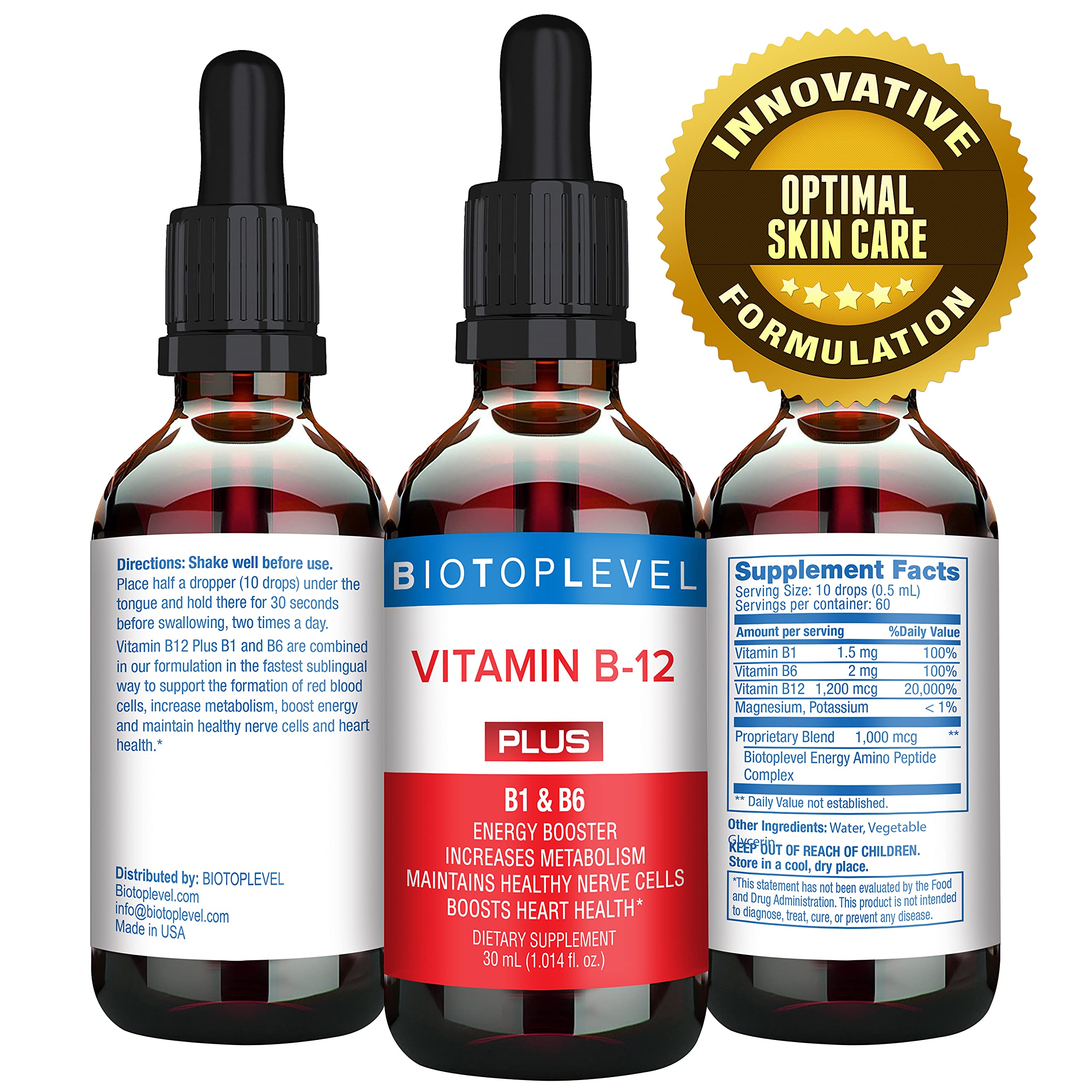 Buy Vitamin B12 Liquid Sublingual Drops Plus B1B6 in Fastest