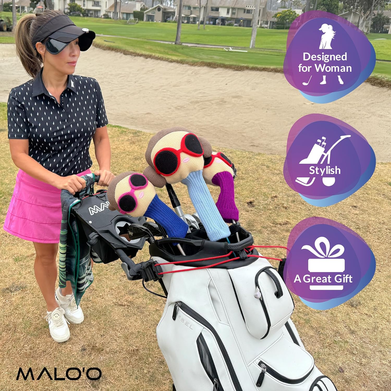 Sophie’s Stylish Golf Headcovers for Women, Premium Protective Covers for Drivers, Fairway Woods & Hybrids, Feminine Designs with Secure Fit