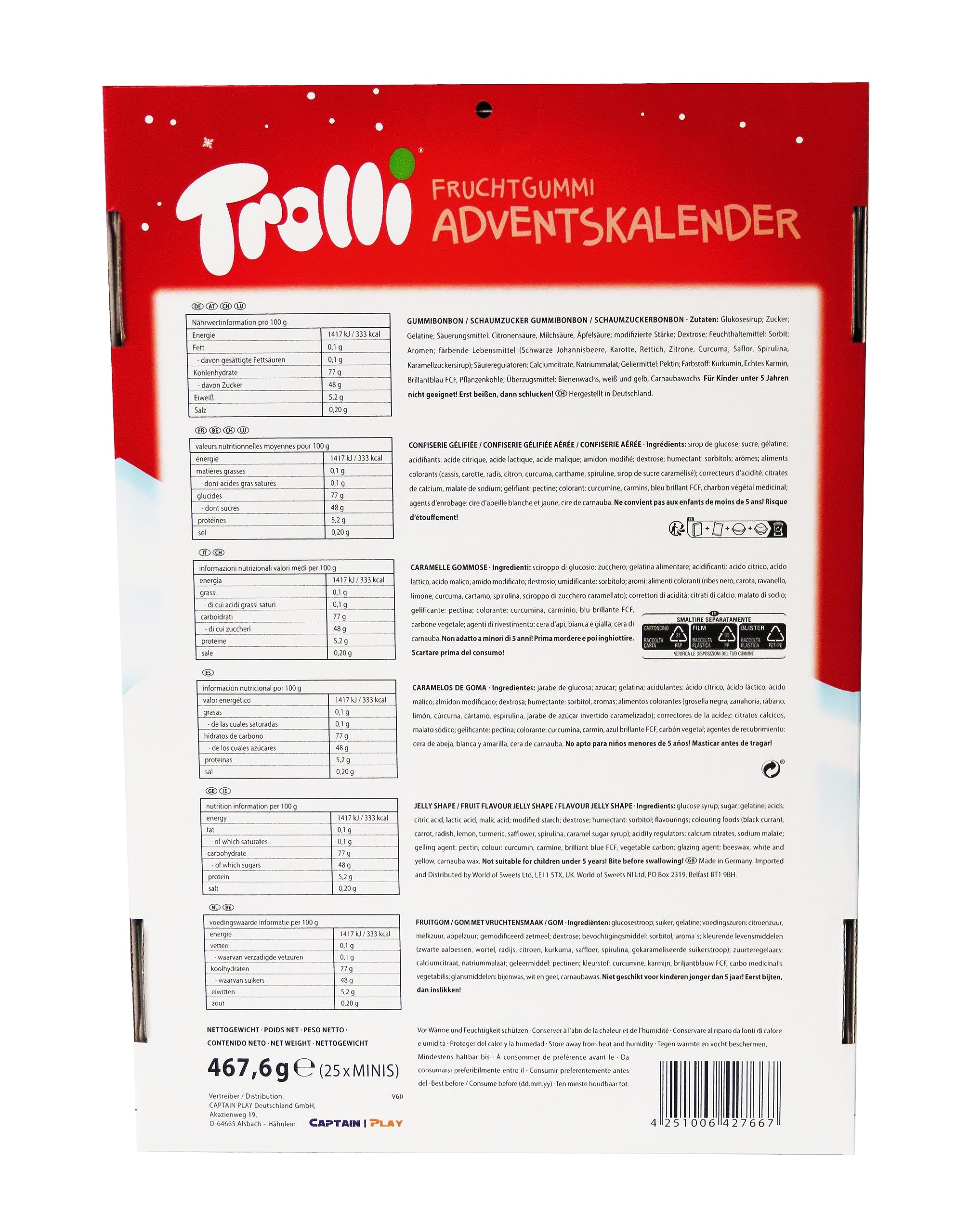 Trolli Calendario de Adviento, 465g