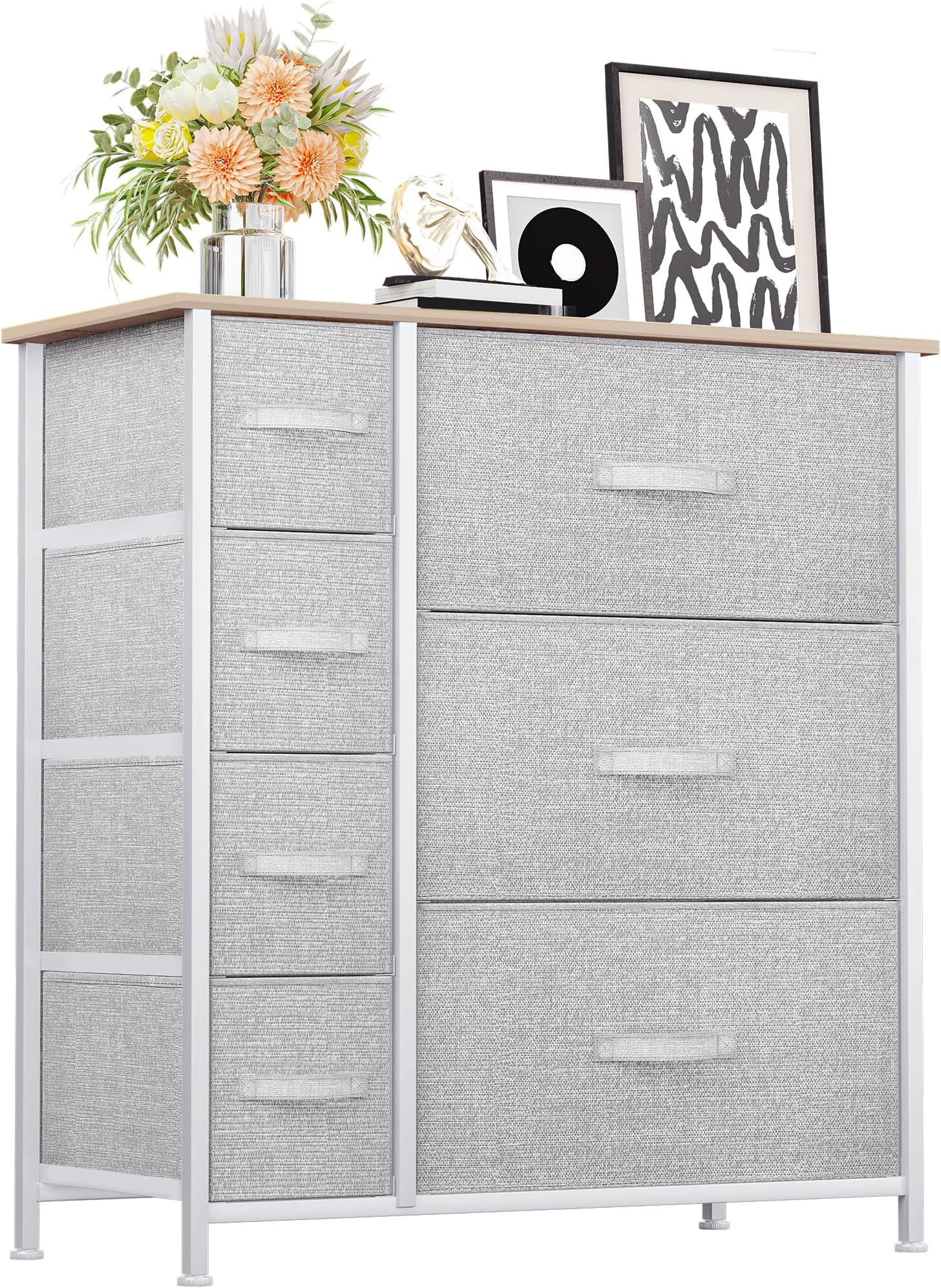 YITAHOME Dresser for Bedroom, 7 Drawers Fabric Dresser, Organizer Unit for Living Room, Hallway, Closets - Sturdy Steel Frame, Wooden Top & Easy Pull Fabric Bins