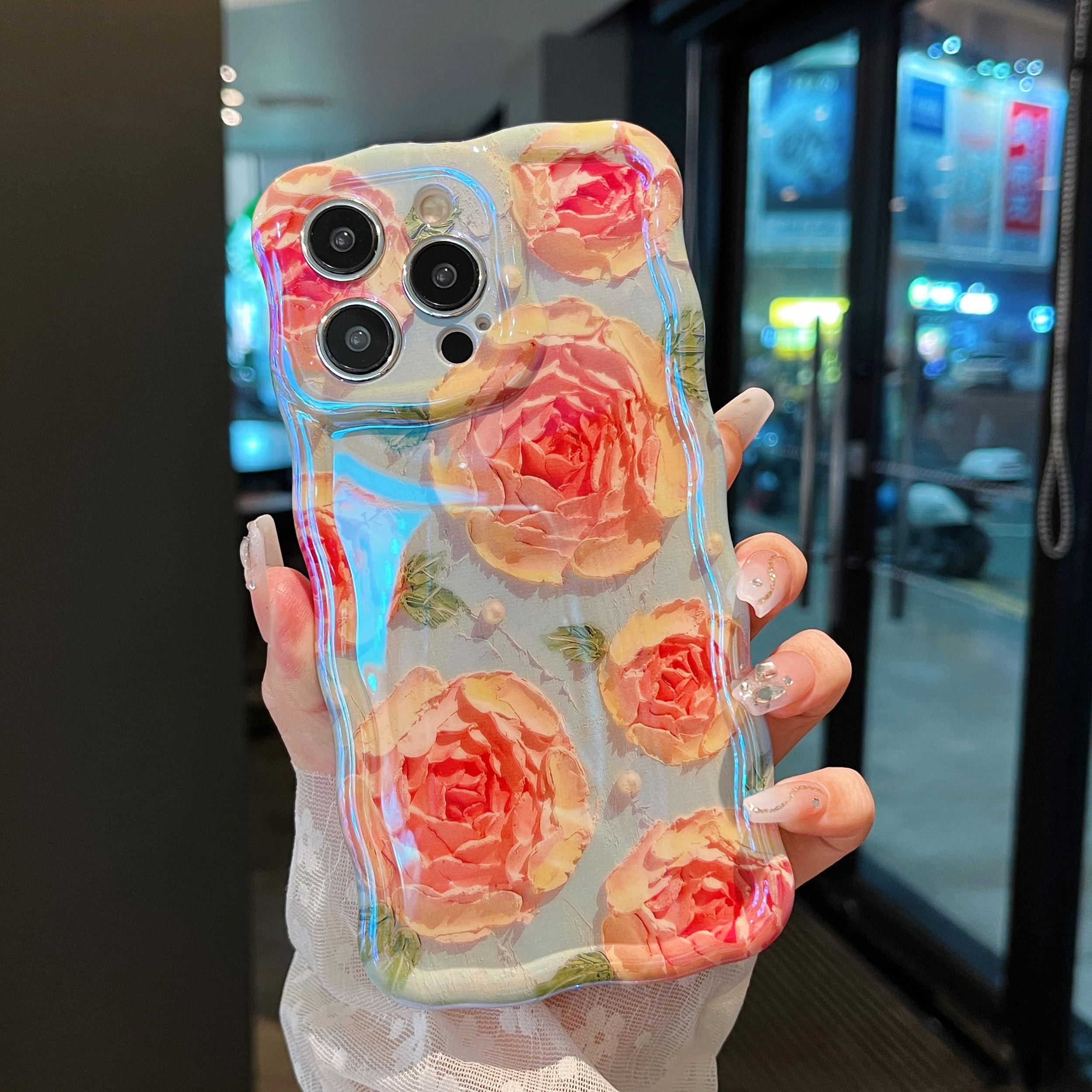XIZYO Colorful Retro Oil Painting Flower Case for iPhone 14 Pro - Image 3