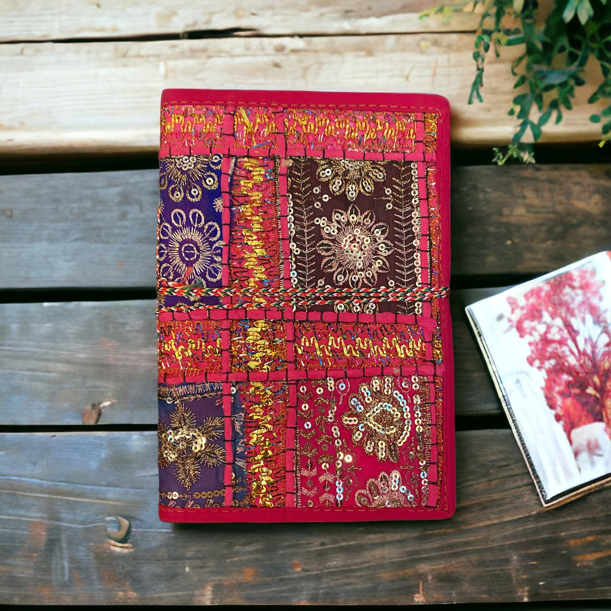 Journal de notes anti-page blanche carnet patchwork stimulant rose et violet - 3