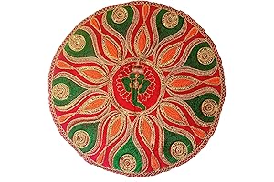 Ganesh Symbol Pooja Mat Aasan Drape