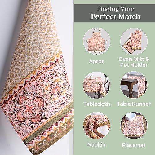 Miniatura 6 de Maison d' Hermine Juego de 3 toallas de cocina 100% algodón para regalos, limpieza de mesa, comedor, fiestas de bufé y uso de boda, damasco, Acción