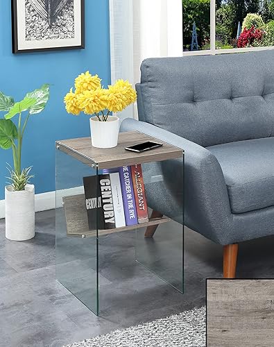 Miniatura 22 de Convenience Concepts SoHo Mesa auxiliar, mármol blanco sintético, 15.75 x 16.5 x 23.75 pulgadas Mármol blanco sintético,Mármol/cristal de imitación