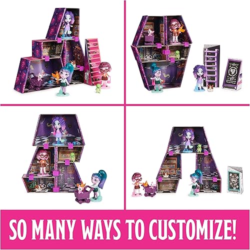 Miniatura 5 de Zombaes Forever, Wild Vibes, Abandoned Pet Shop Juego de casa de muñecas personalizable, 3 muñecas y accesorios exclusivos de zombies, 5 mascotas,