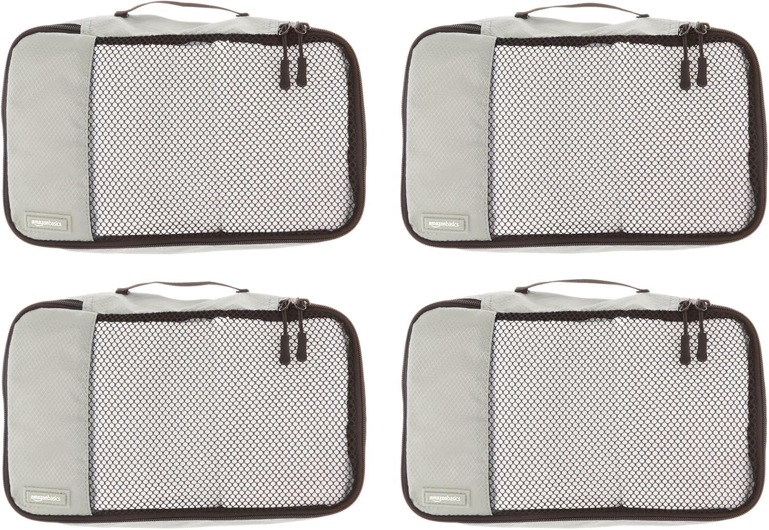  |  Basics Small Packing Travel Organizer Cubes Set, Gray - 4-Piece Set | Packing Organizers