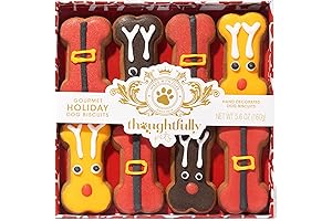 Thoughtfully Pets Holiday Gourmet Dog Cookies Gift Set: Premium Hand-Decorated Canine Christmas Treats
