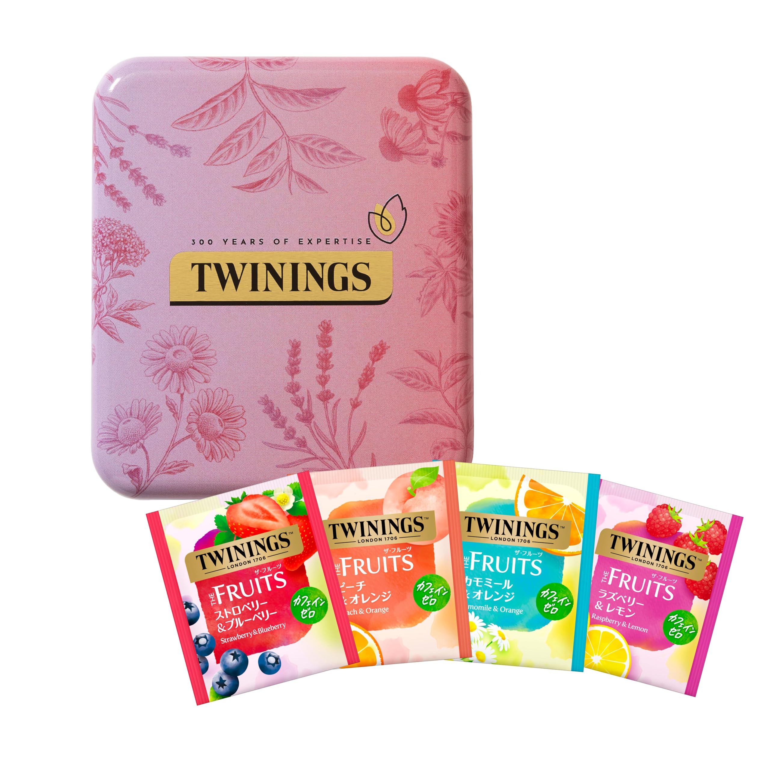 トワイニング ティーポケット缶 4P ピンク
