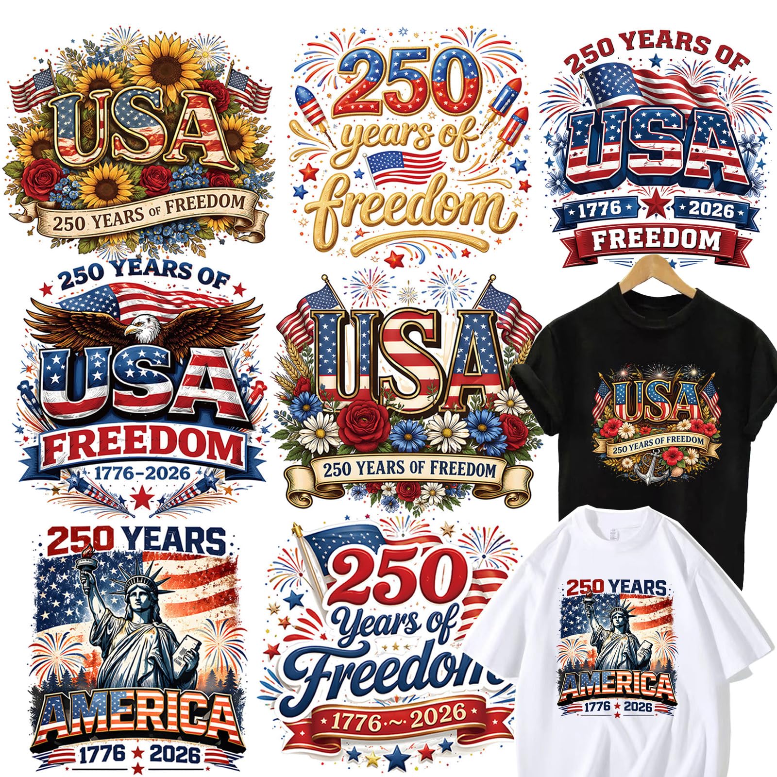 Autocollant thermocollant drapeau américain customisation veste t-shirt custom 4 juillet DIY