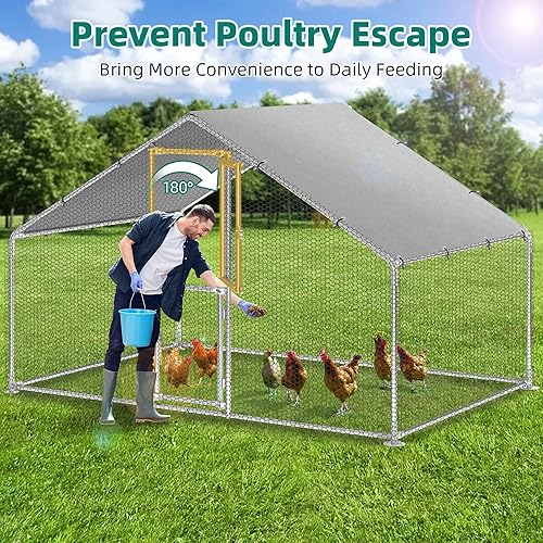 Miniatura 2 de YITAHOME Gallineros grandes para 610 pollos, gallineros de metal para gallineros, jaula de aves de corral con cubierta impermeable para gansos,