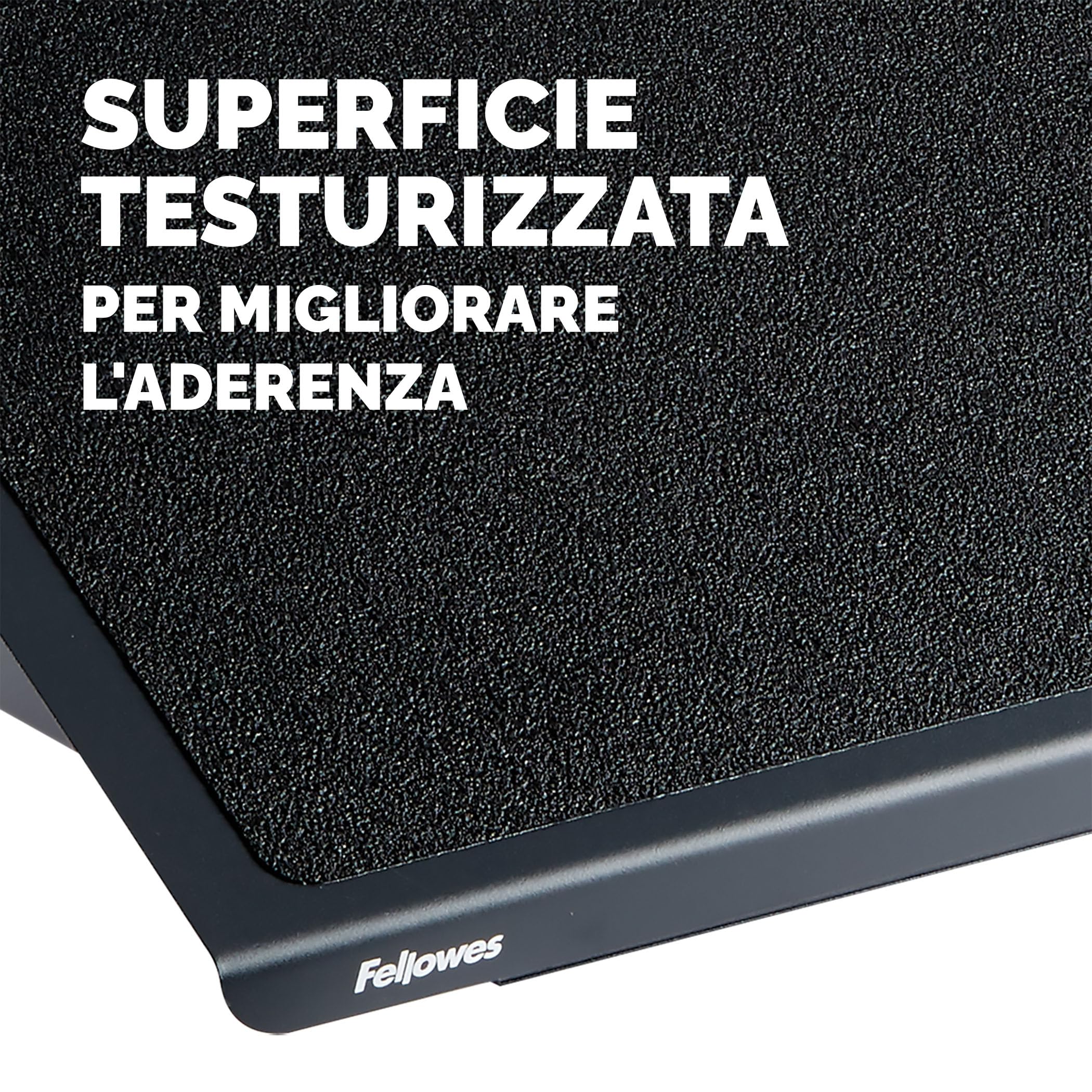 Fellowes Poggiapiedi da Scrivania Heavy Duty Professional Series, Regolabile in Altezza, Poggia Piedi Ergonomico per Casa e Ufficio, Con Piattaforma Basculante, Accreditato FIRA, Colore Nero