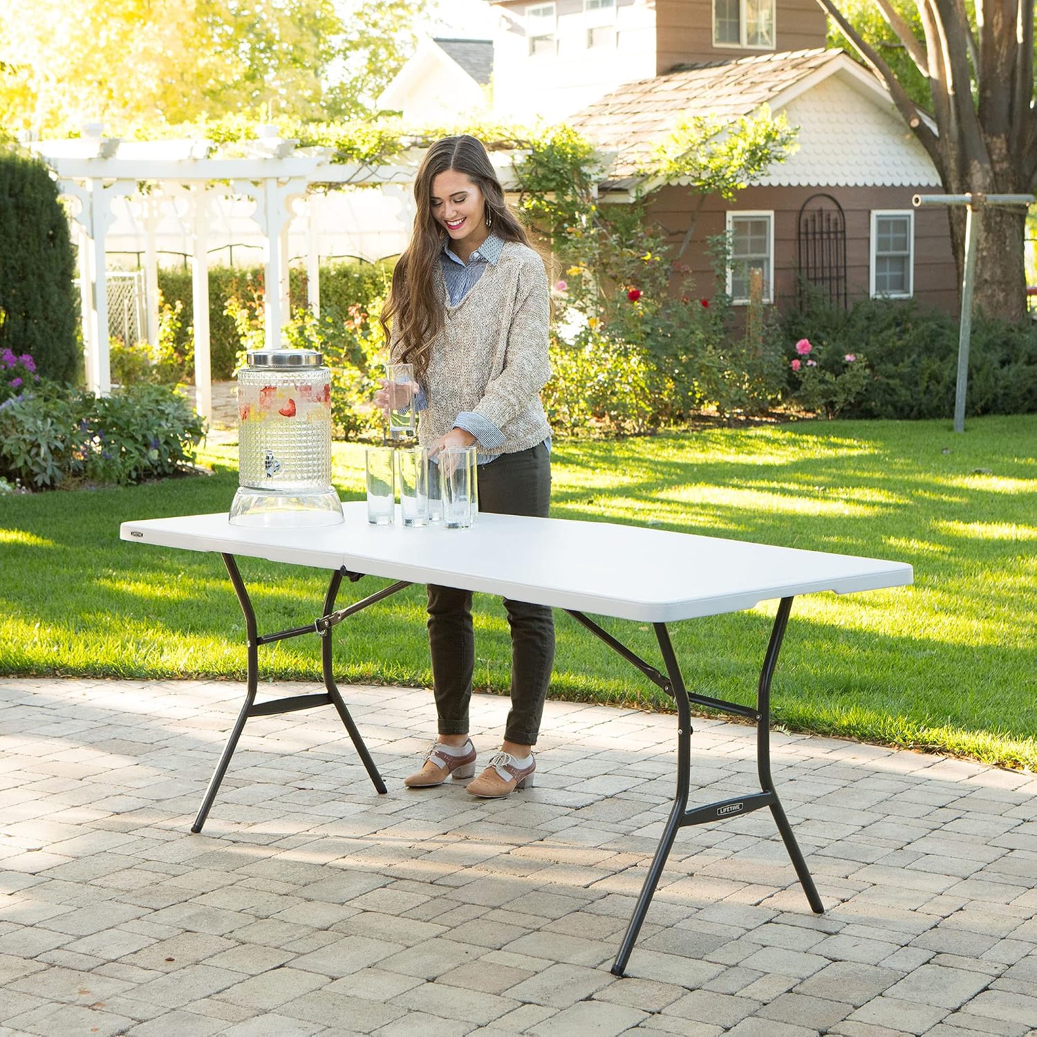 6' White Folding Table