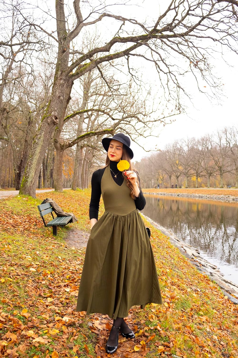 Miusol Women's Sexy Halter Neck Sleeveless V Neck Flowy Maxi Dress Casual Party Long Dress - Image 4