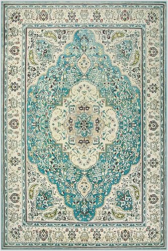 Miniatura 438 de Lahome Tapete tribal bohemio, pequeño, suave, antideslizante, lavable, de pelo corto, para piso en puerta, interior, entrada, baño, silla, Verde