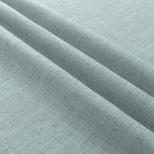 Miniatura 5 de Cortinas de color verde azulado de 96 pulgadas de largo para sala de estar, juego de 2 paneles con pestañas para primavera y verano, lino