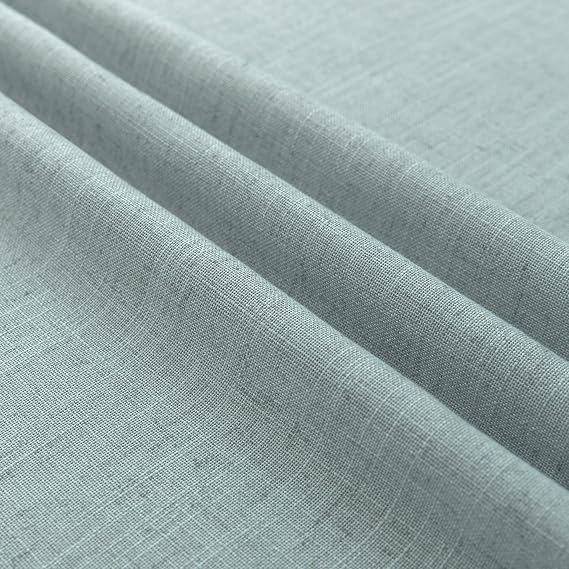 Sea Green Curtains 54 Inch Length for Bedroom 2 Panel Loop Tab Top Summer Semi Sheer Linen Blend Light Filtering Seafoam Curtain for Living Room Cabin Cottage Teal Grey Blue Green Dusty Aqua Sea Foam