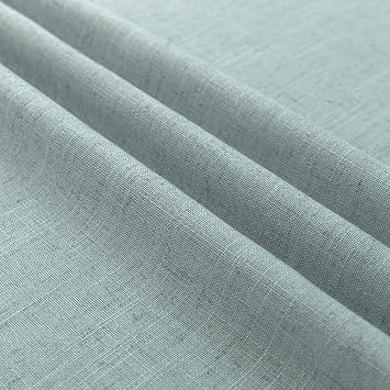 Sea Green Curtains 54 Inch Length for Bedroom 2 Panel Loop Tab Top Summer Semi Sheer Linen Blend Light Filtering Seafoam Curtain for Living Room Cabin Cottage Teal Grey Blue Green Dusty Aqua Sea Foam