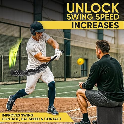 Miniatura 4 de Aero Swing - Entrenador de swing de béisbol y softbol, las piñas resistentes al viento generan más velocidad de bate de hasta 20 MPH, desbloquea