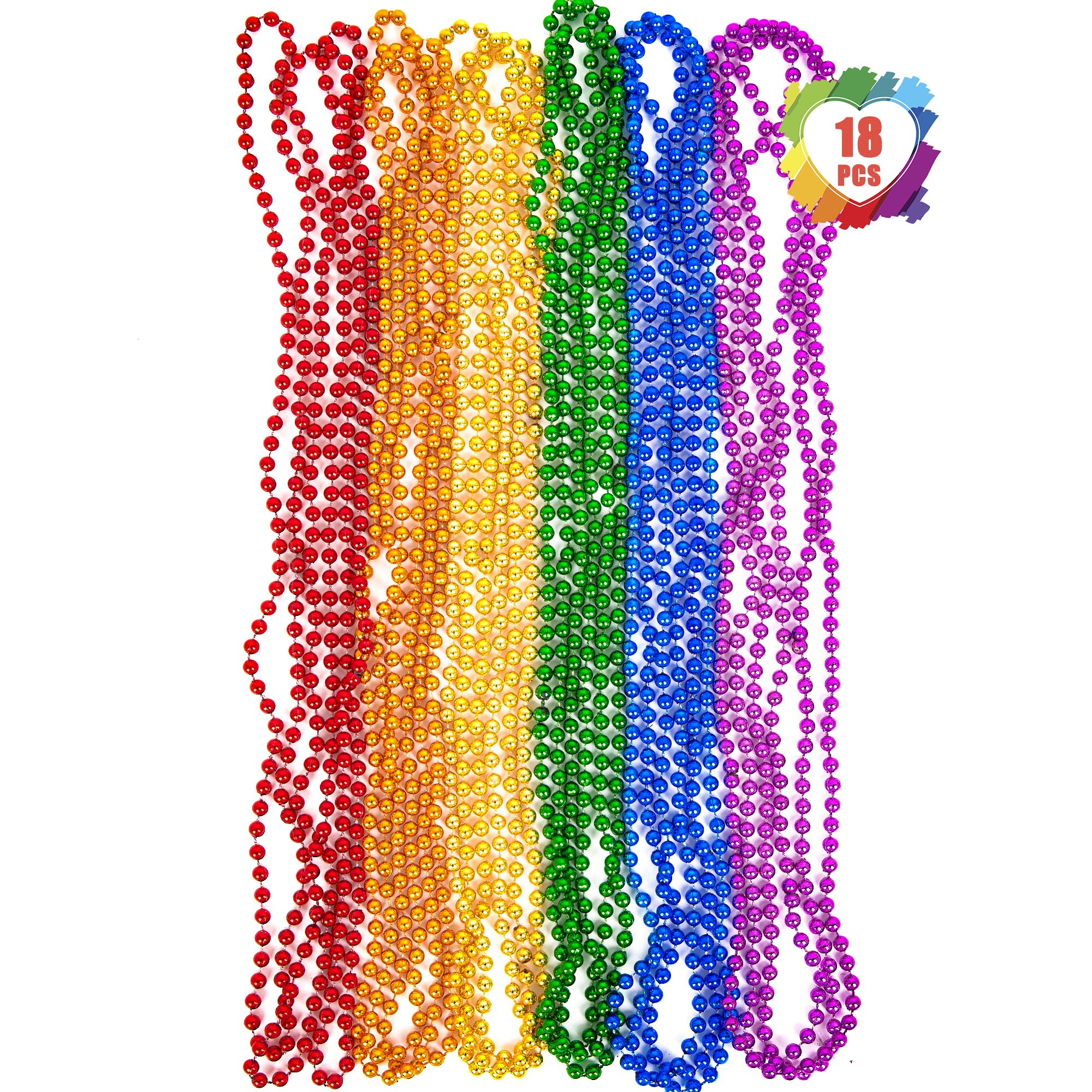 FULLIVE 18 PCS Pride Stuff, Gay Pride Beads Accessories Bulk, 6 Kinds