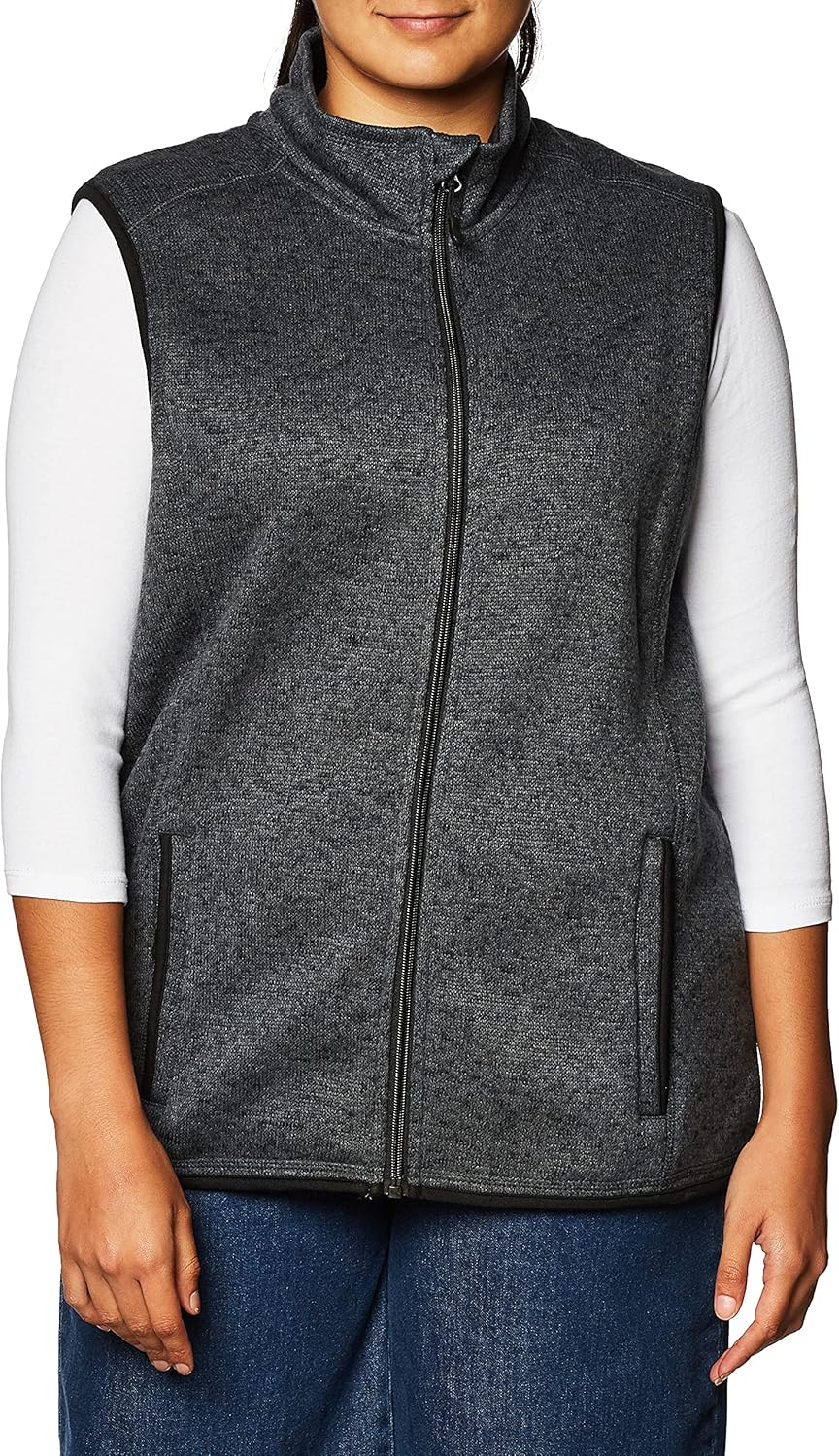Charles River Apparel Women’s Pacific Heathered Vest, Lightweight Sweater Fleece with Zippered Pockets - Image 2