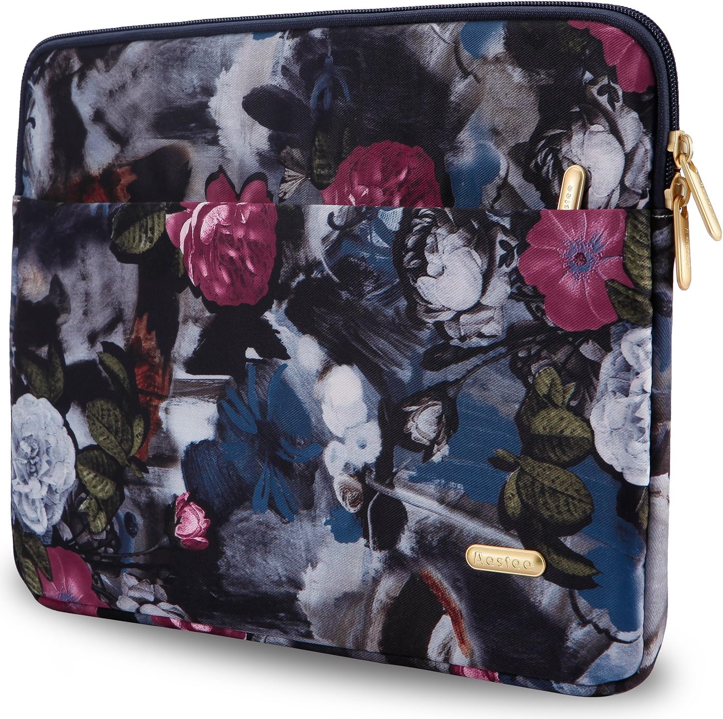 Aestee 13-13.3 Canvas Fabric Water-Resistant Laptops Sleeve Case for New MacBook Pro 2016 13.3-inch & MacBook Air 13 Inch Retina Display & Up to 13.3 Inch Laptop Protective Bag, Vintage Flower