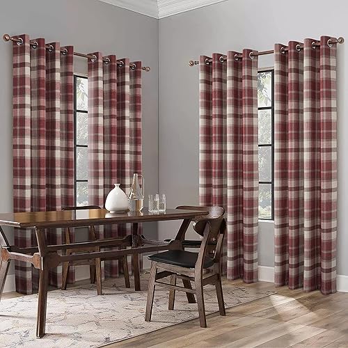 Miniatura 8 de Alexandra Cole - Cortinas a cuadros para sala de estar, dormitorio, cortinas de oscurecimiento a rayas con ojales para tratamiento de ventanas, 2