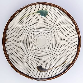 小石原焼　トビカンナ　飴縁内掛　陶器 ／ 大皿32cm &取り皿5枚セット 小石原焼 トビカンナ 飴縁内掛 陶器 ／ 大皿32cm &取り皿5枚セット 5寸