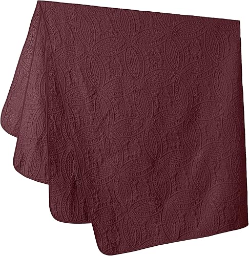 Vista 138 de Chezmoi Collection Austin - Juego de colcha tamaño Queen de 3 piezas Pinsonic acolchada de gran tamaño, tamaño Queen, terracota