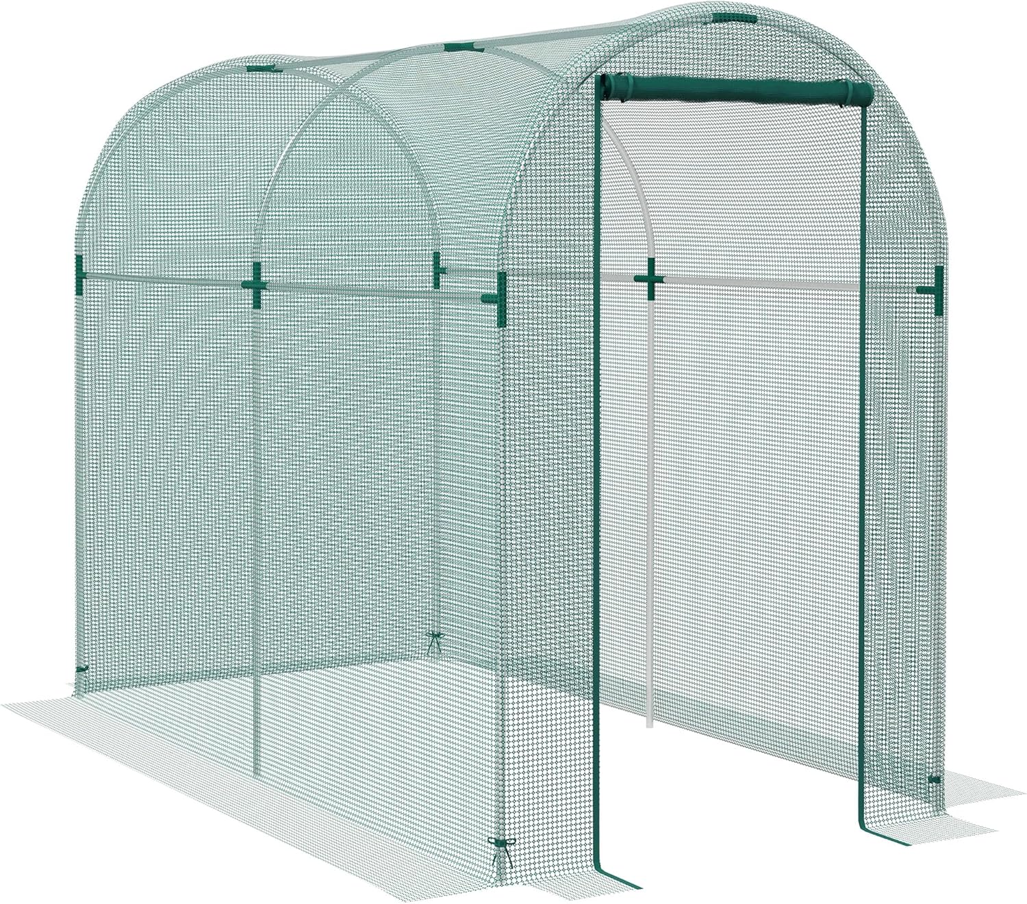 Outsunny 4' x 8' Crop Cage, Plant Protection Tent with Zippered Door and Galvanized Steel Frame, Fruit Cage Netting Cover for Garden, Yard, Lawn, Green