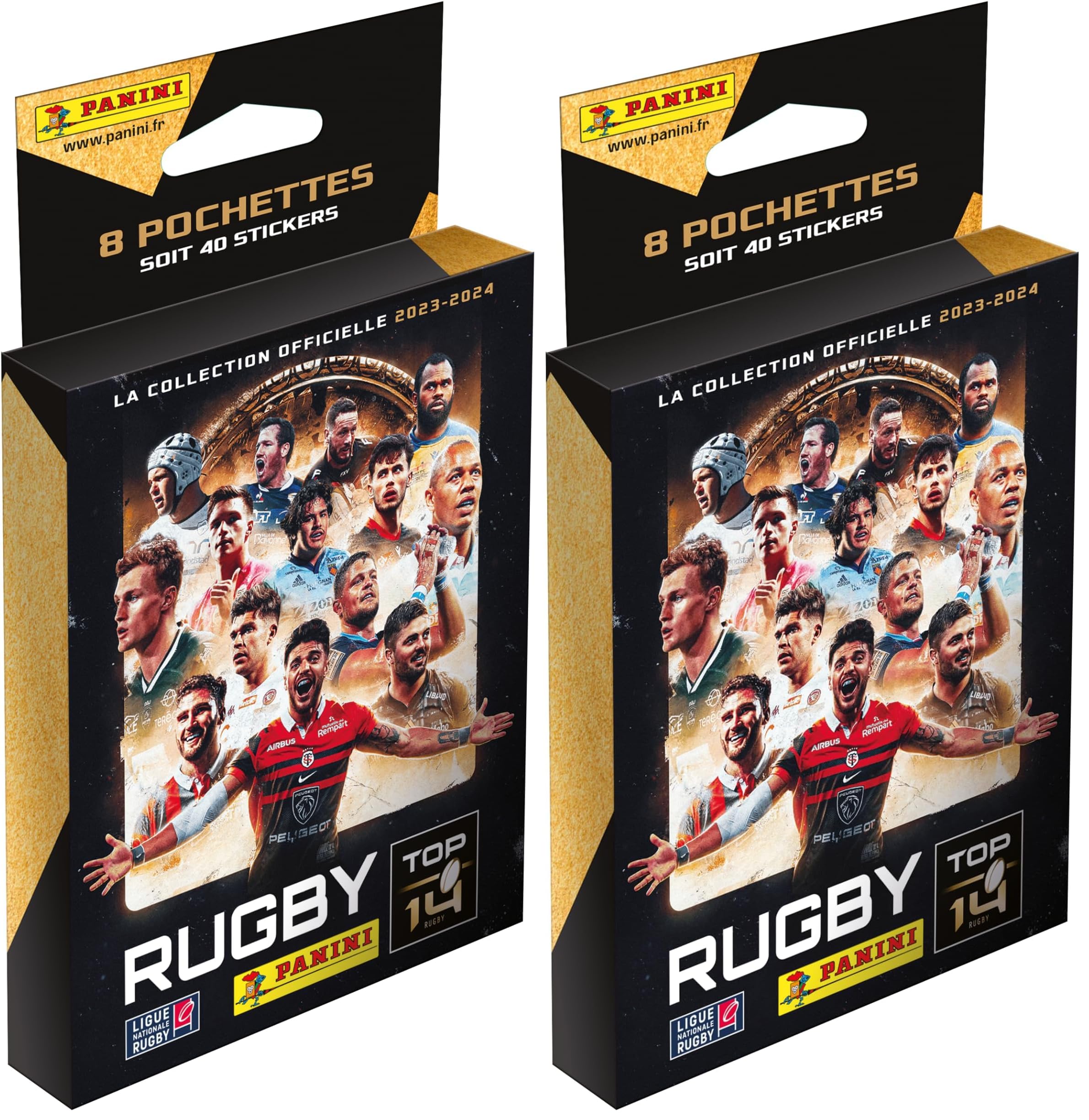 Panini Rugby Top 14 2023-2024 – Blister 8 Pochettes (40 Stickers) – Collection Officielle, Album 64 Pages – Cadeau Fan Rugby