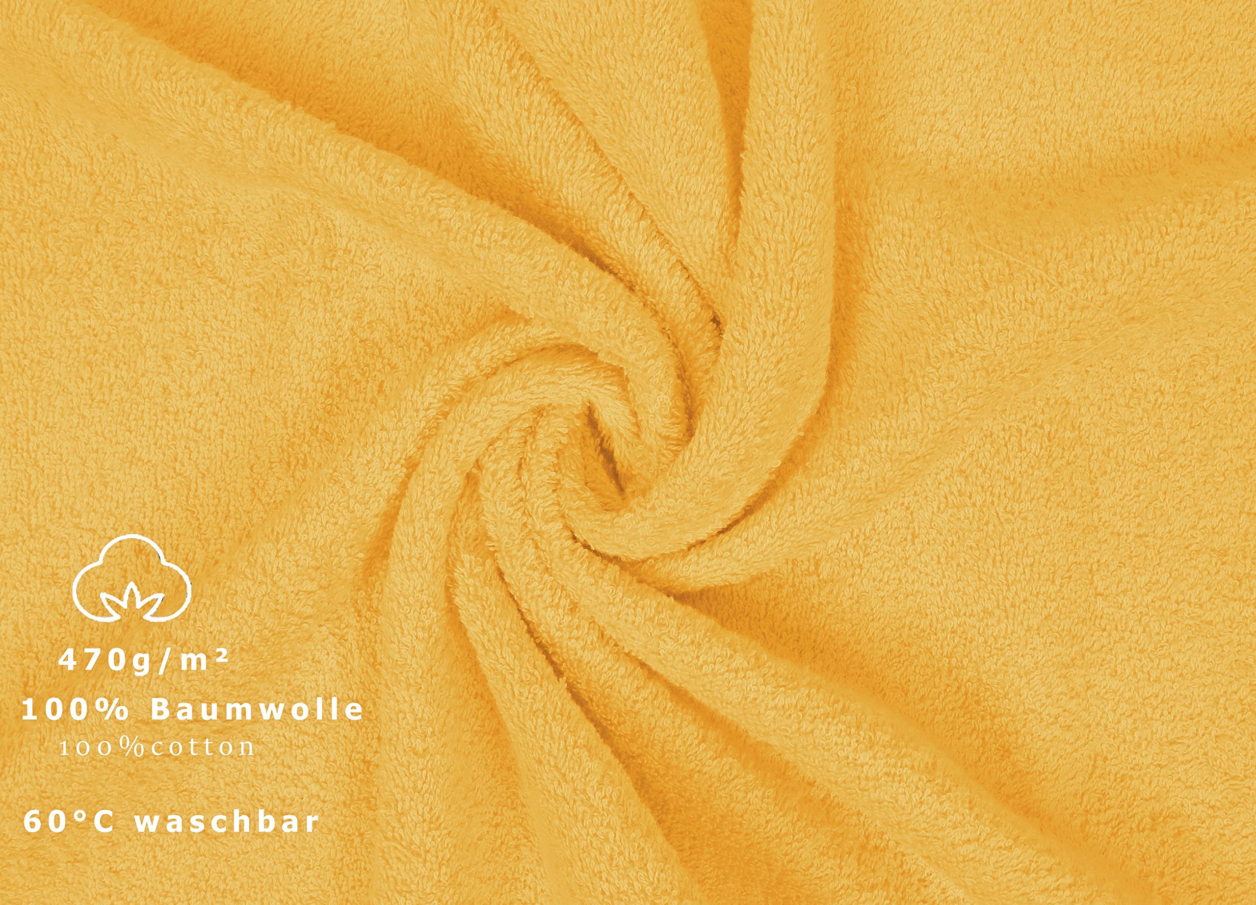 Betz Paquete de 8 Toallas de Lavabo Premium 100% algodón tamaño 50x100 cm (Amarillo Miel)