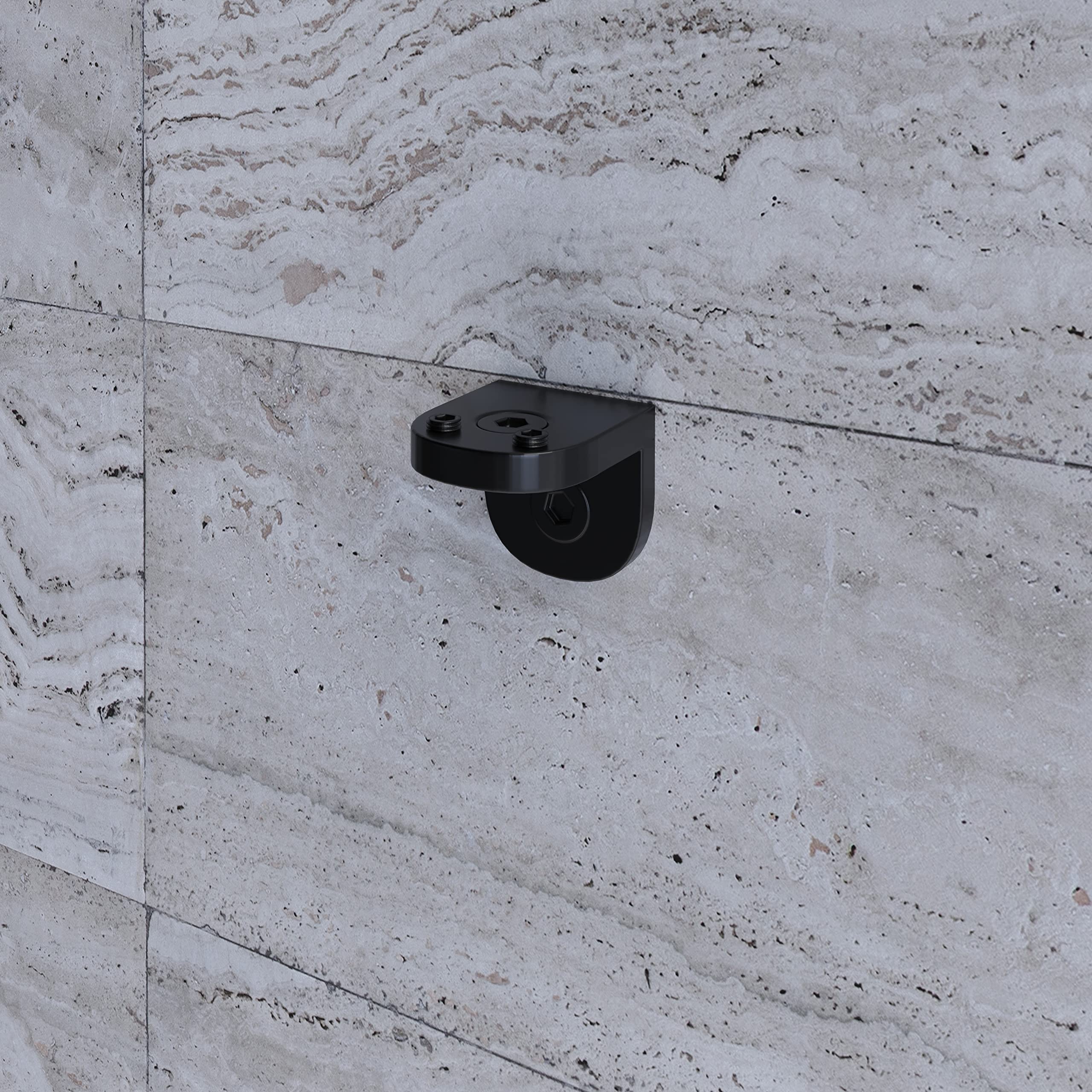 iflair Czarny drążek pod kątem 6810 mm do chodzenia po ściankach prysznicowych z obrotowym przegubem 180° - stabilizator ze stali nierdzewnej V2A długość 48 cm do szklanego prysznica