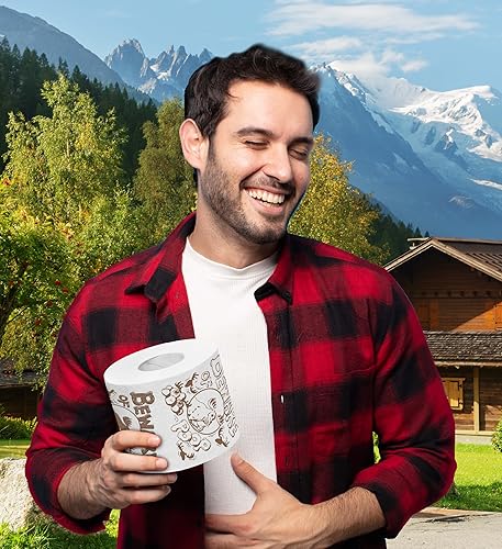 Miniatura 6 de Printed TP Beware of Moose Poop - Papel higiénico impreso para broma, sorpresa, decoración de baño, regalo novedoso para hombres, mujeres, amigos,