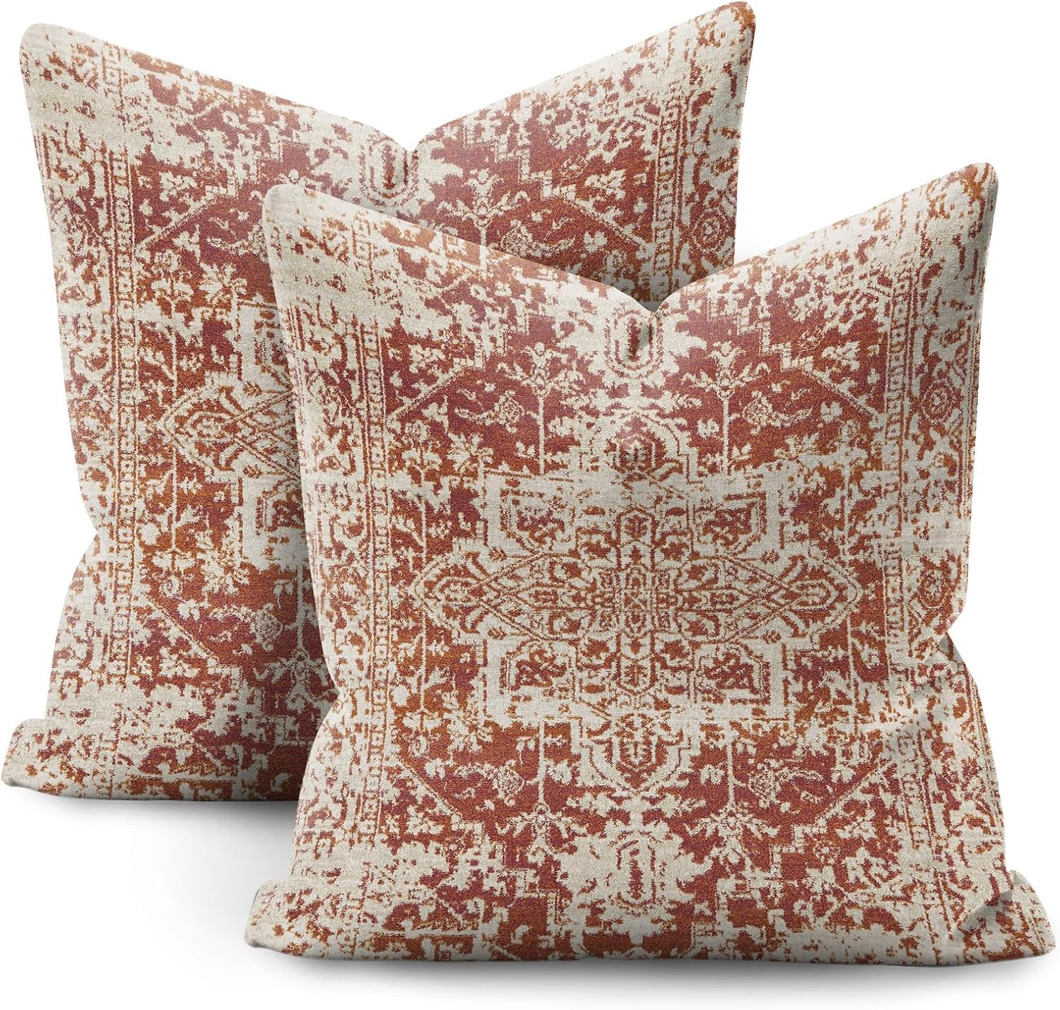 WWH Boho Orange Pattern Pillow Covers,Boho Pillow Cover