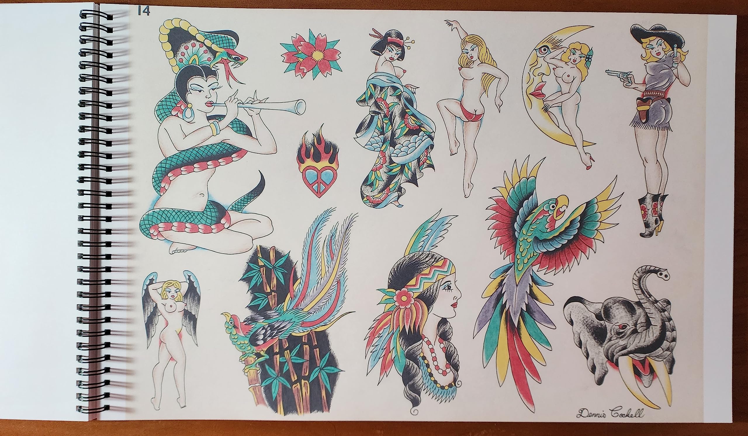 Dennis Cockell 32 Page Tattoo Flash Book Vintage Traditional