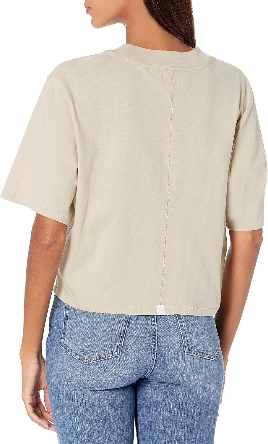 The Drop Womens Sydney Short-Sleeve Cropped Crew Neck T-Shirt - Image 2