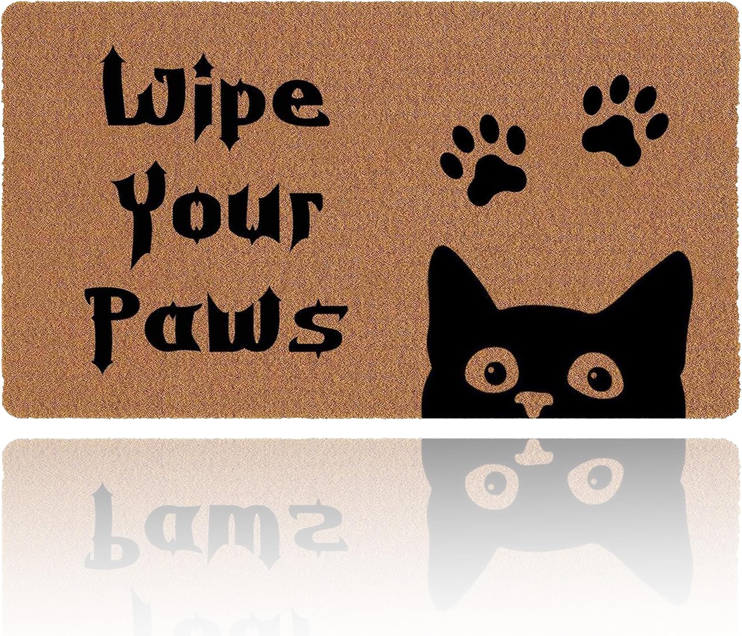 Wipe Your Paws Welcome Mats for Front Holiday Funny Rubber Front Door Mats Outdoor Entrance Non Slip Mats Indoor Decor Bathroom Mat Entrance Rug, 30 x 17 Inches 10mm Thick