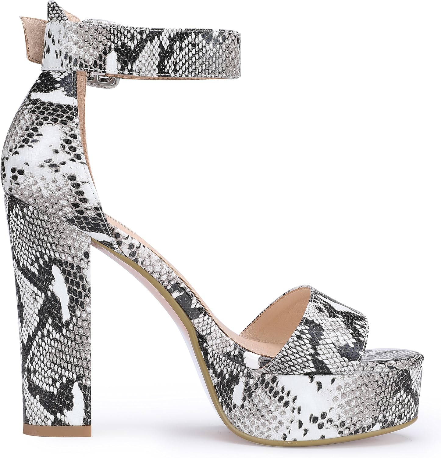 IDIFU IN5 Sabrina Platform Block Chunky High Heels Ankle Strap Heeled Sandals Sexy Wedding Party Dress Shoes for Women Open Toe Heels - Image 6