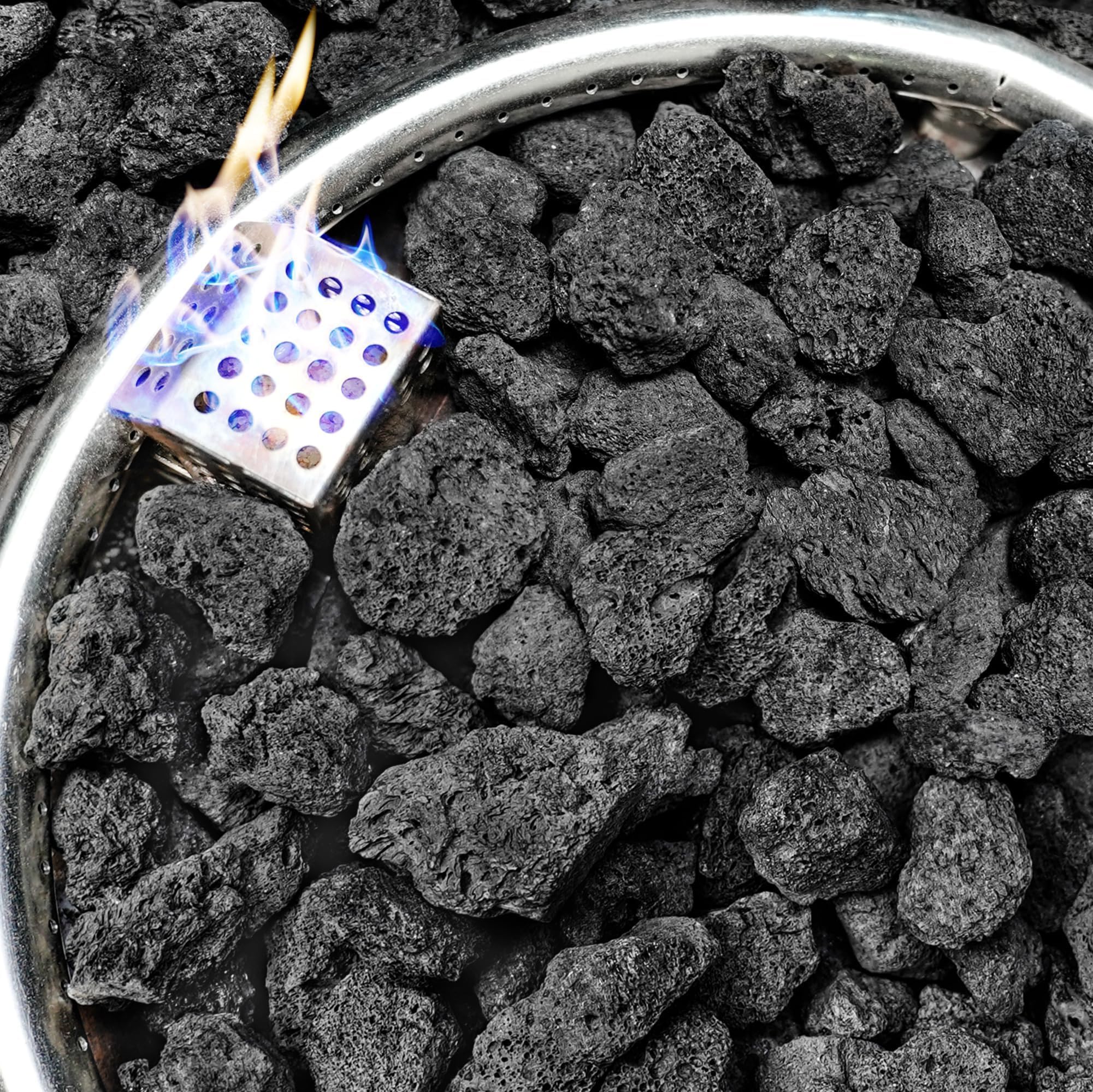 Photo 1 of NUPICK Black Lava Rocks for Fire Pit - 20lb