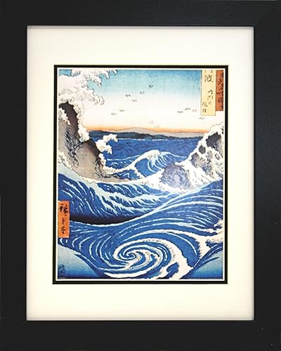 Professionally Framed Whirlpool at Awa by Katsushika Hokusai 14x11 Art Poster Print Famous Japanese Artist Great Art