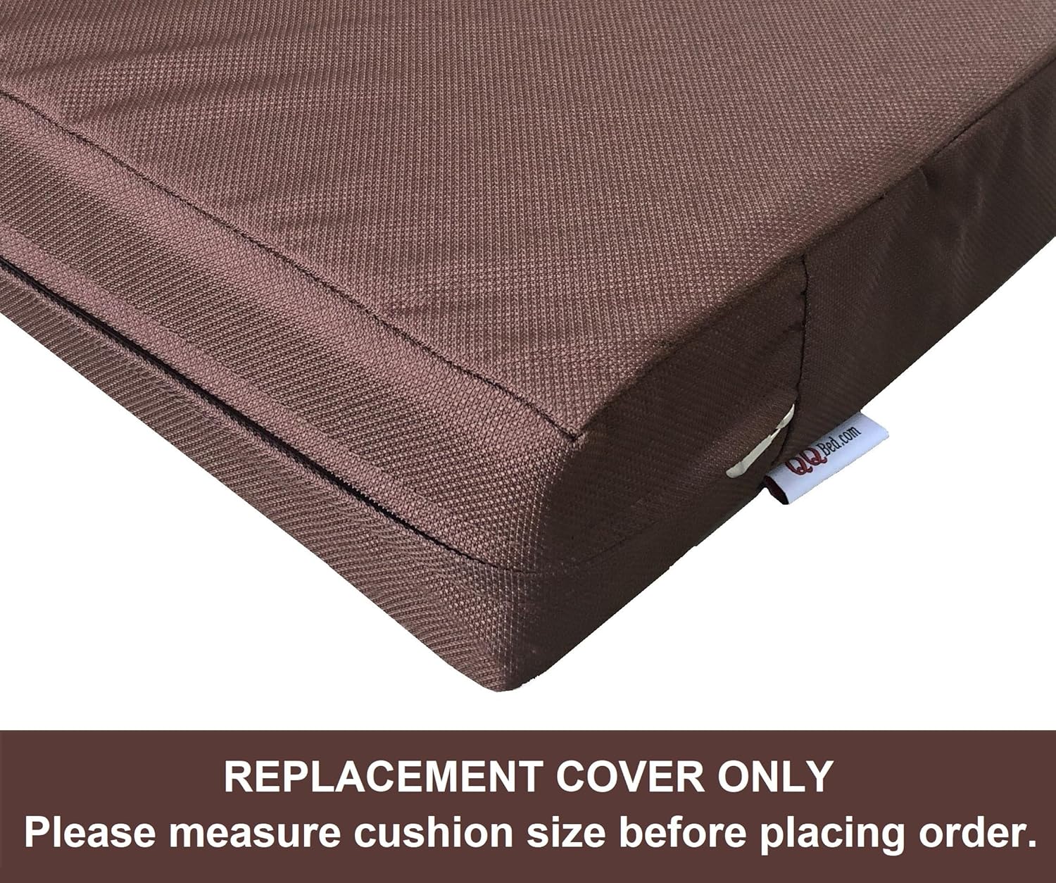 2 Pack 25X25X5 Inch Outdoor Water-Resistant Cushion Pillow Replacement Covers Only with Zipper for Patio Furniture, Sofa, Loveseat, Deep Seat Chair in Brown Color