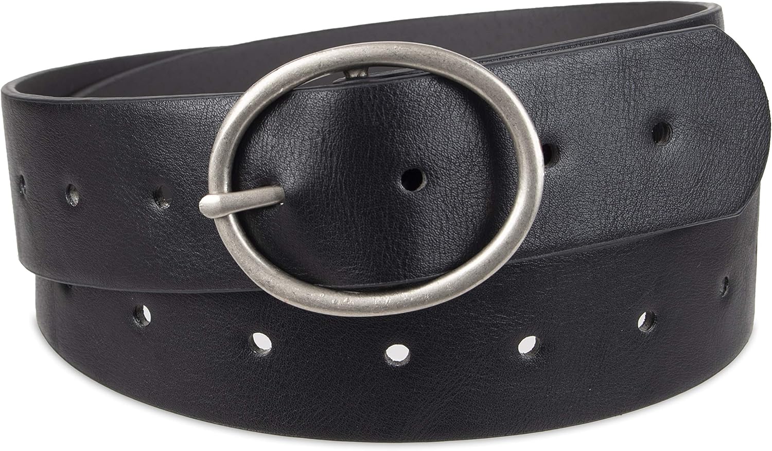Amazon Essentials Women's Fully Adjustable Casual Belt with Round Buckle (Available in Plus Size) X-Large Black
