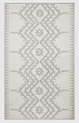 Miniatura 4 de Fab Habitat Alfombra azteca para exteriores, impermeable, resistente a la decoloración, sin arrugas, plástico reciclado de alta calidad, a rayas,