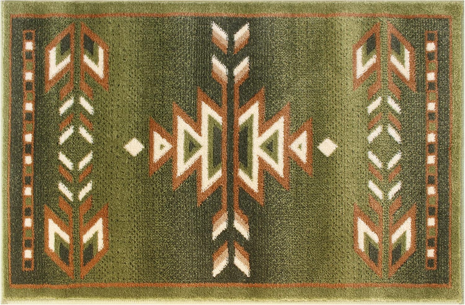 Masada Masada Rugs Southwest 2'x3' Native American Area Rug in Green