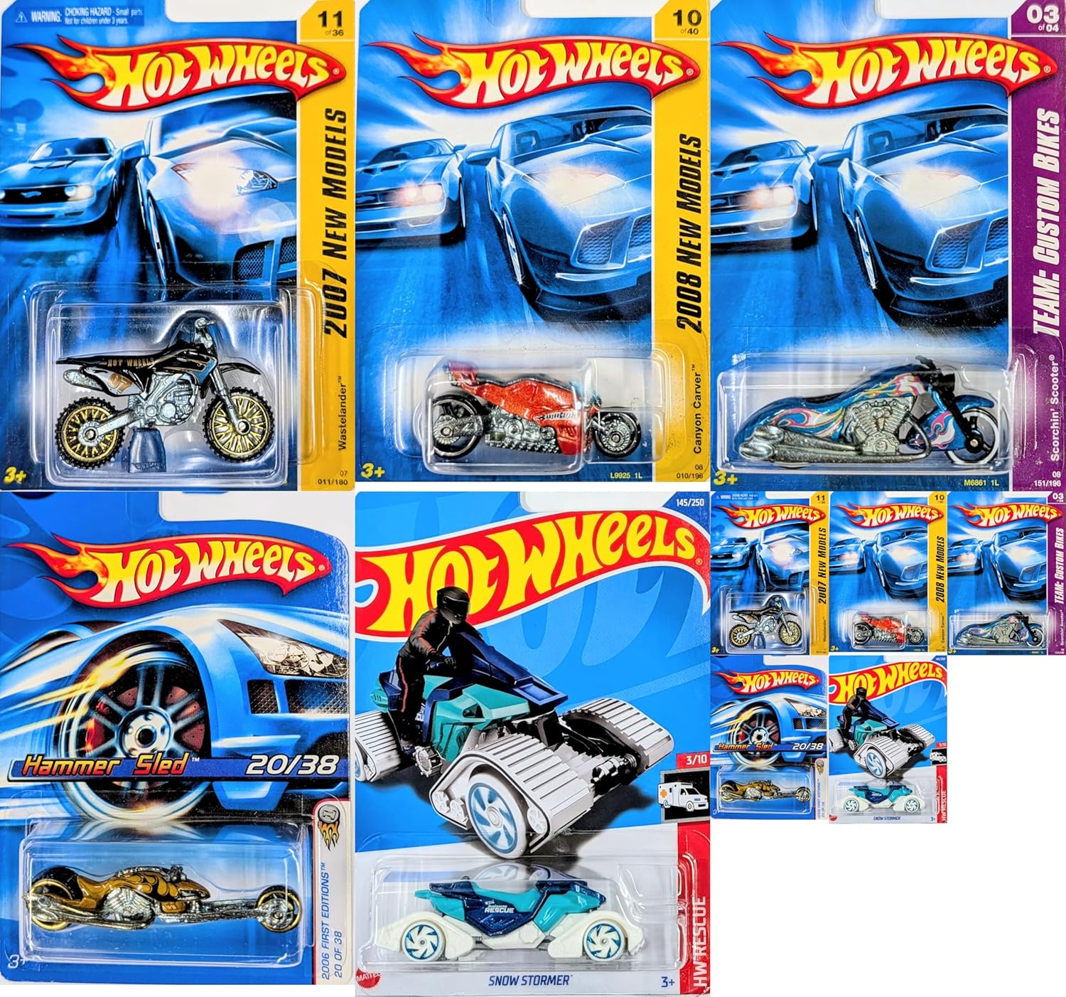 Hot Wheels Motorcyles and Motor Bikes Multi Bundle Set