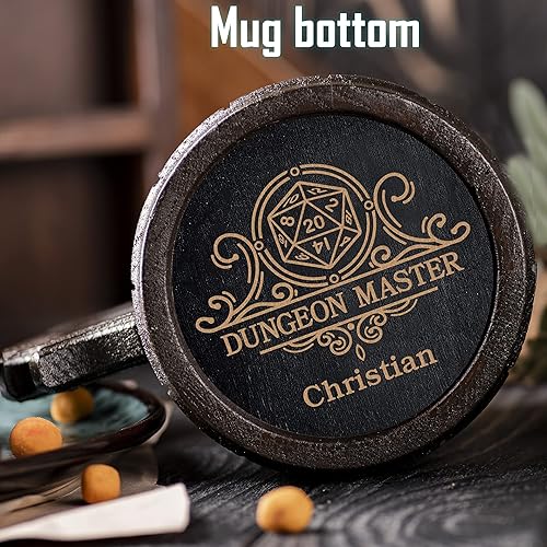 Miniatura 2 de Taza DnD. Taza gamer. Jarra de cerveza de madera. Regalo para novio. Taza de cerveza de madera Stein. D&D Tankard. Regalo friki. Regalos para