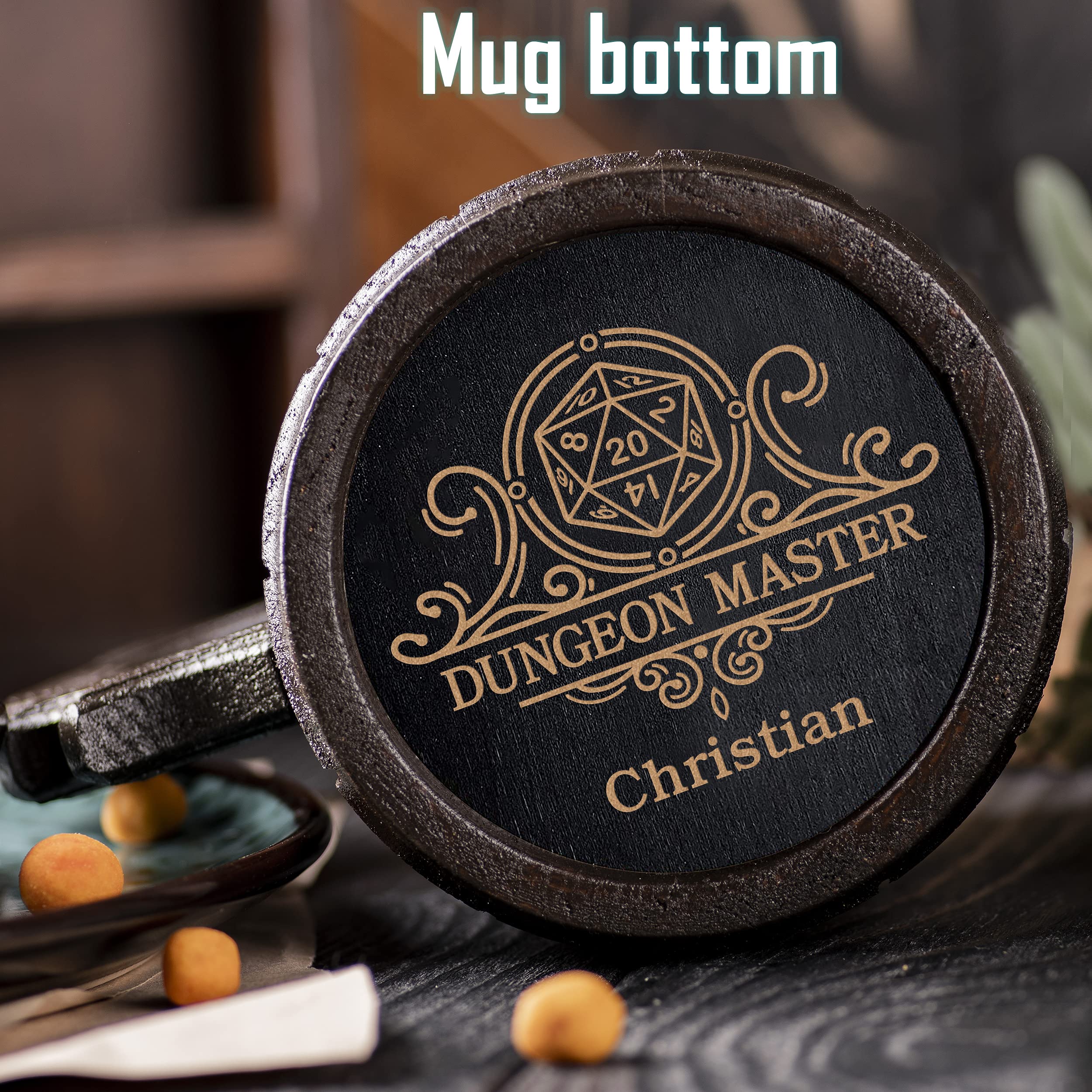 DnD Mug. Gamer Mug. Wooden Beer Tankard. Gift for Boyfriend. Wood Stein Wooden Beer Mug. D&D Tankard. Geek Gift. Gifts for Gamer. Gift for Him #161 /0.6L / 22 ounces